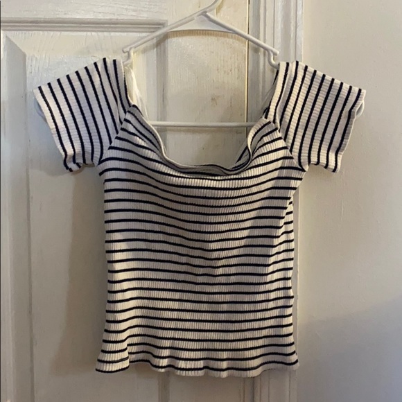 H&M striped off the shoulder tee - Picture 1 of 1